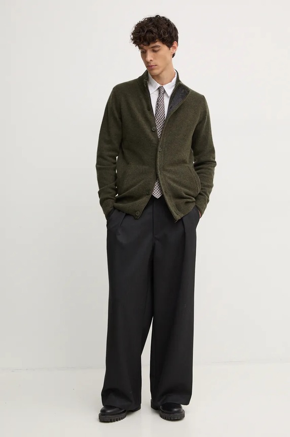 Barbour cardigan in lana MKN0731 verde AA00