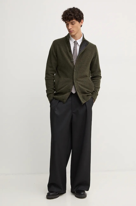 Barbour cardigan in lana MKN0731 verde AA00