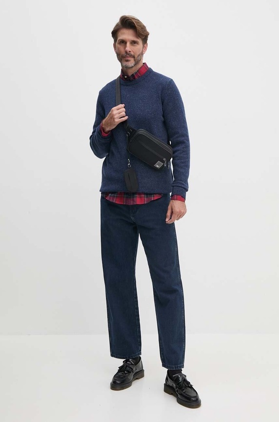 Barbour maglione in lana MKN0844 blu navy AA00