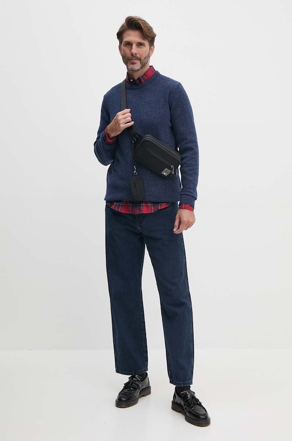 Barbour maglione in lana MKN0844 blu navy AA00
