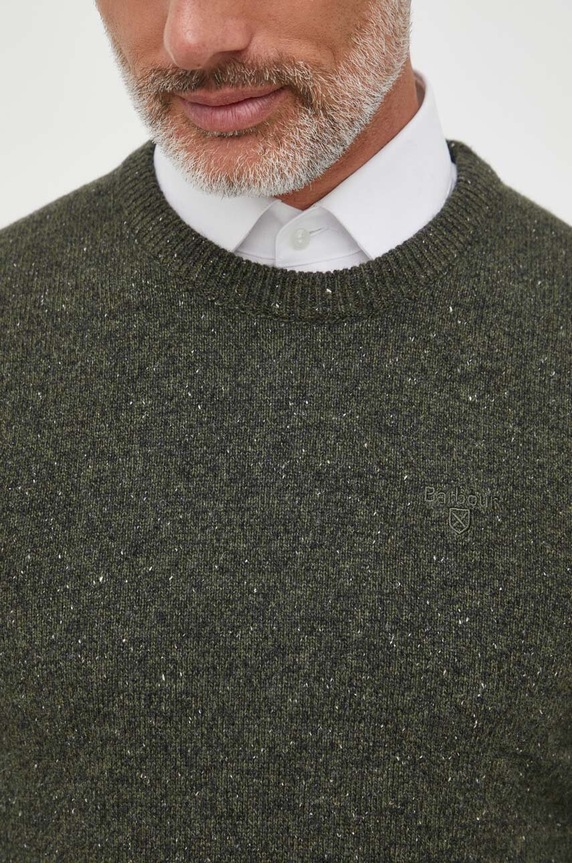 Barbour sweter wełniany MKN0844 zielony
