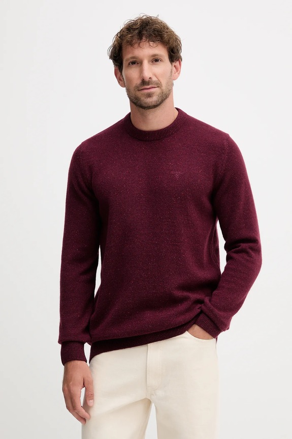 Vlnený sveter Barbour burgundské MKN0844
