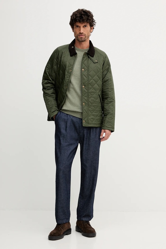 Barbour pulover de bumbac Essentials MKN0932 verde AA00