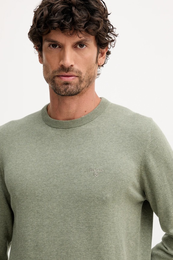 Barbour pulover de bumbac Essentials verde MKN0932