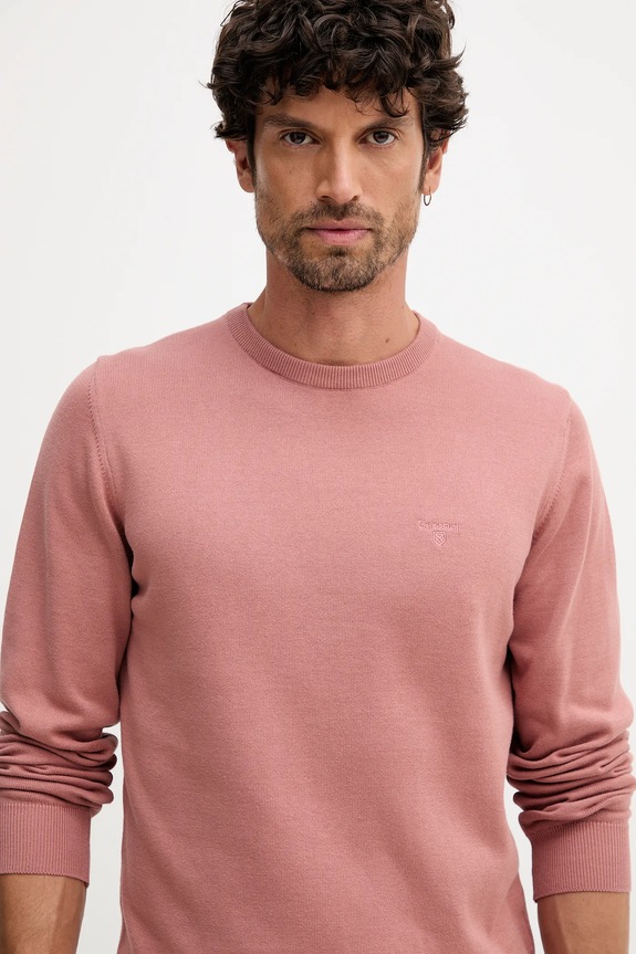 Bavlněný svetr Barbour Essentials růžová MKN0932