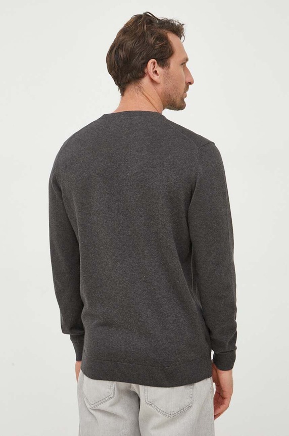 Odzież Barbour sweter bawełniany Essentials MKN0932 szary
