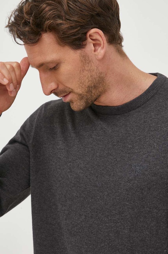 Barbour sweter bawełniany Essentials szary MKN0932
