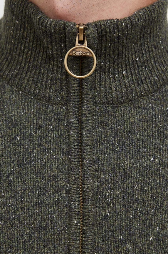 Barbour sweter wełniany zielony MKN1187