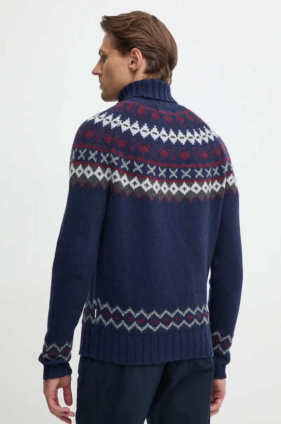 Odzież Barbour sweter wełniany MKN1492 granatowy