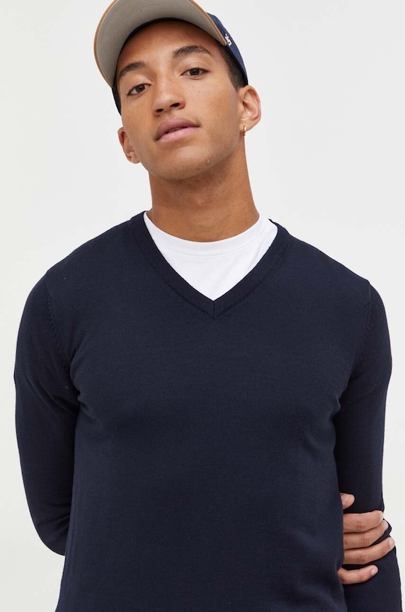 HUGO sweter wełniany San Vredo-M szpic granatowy 50474172