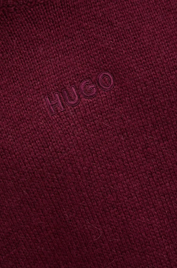 Odzież HUGO sweter wełniany 50499970 bordowy