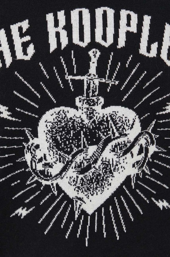 Pulover s dodatkom vune The Kooples HPUL27024K crna