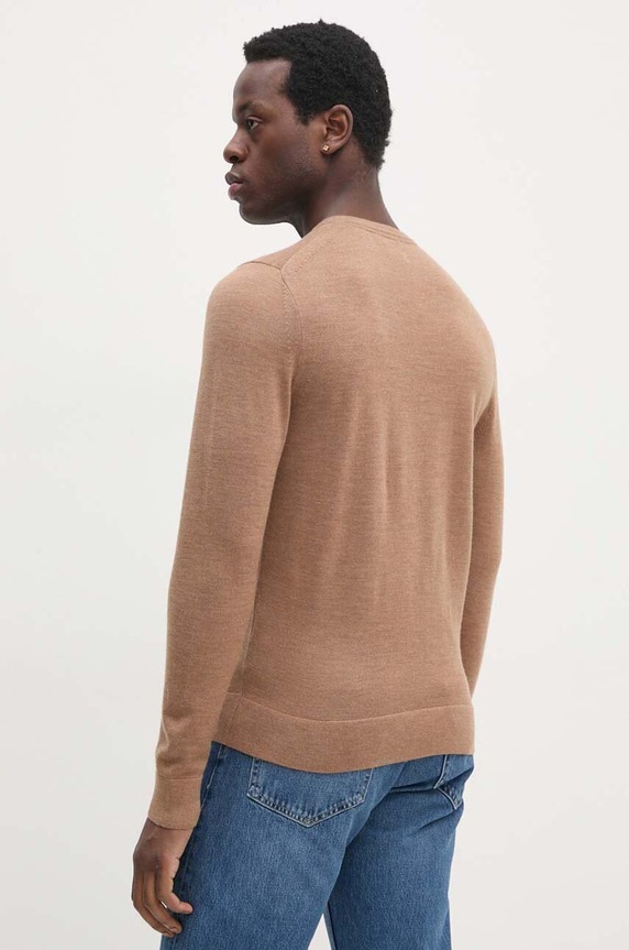Odzież Calvin Klein sweter wełniany K10K109474 brązowy