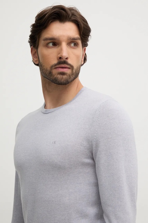Vlnený sveter Calvin Klein sivá K10K109474
