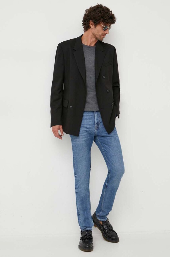 Vlnený sveter Calvin Klein K10K109474 sivá AW24