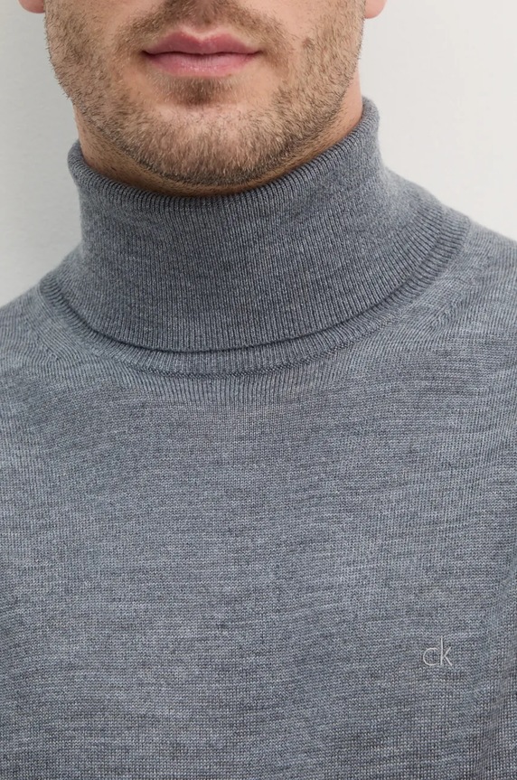 Calvin Klein sweter wełniany K10K110420 szary