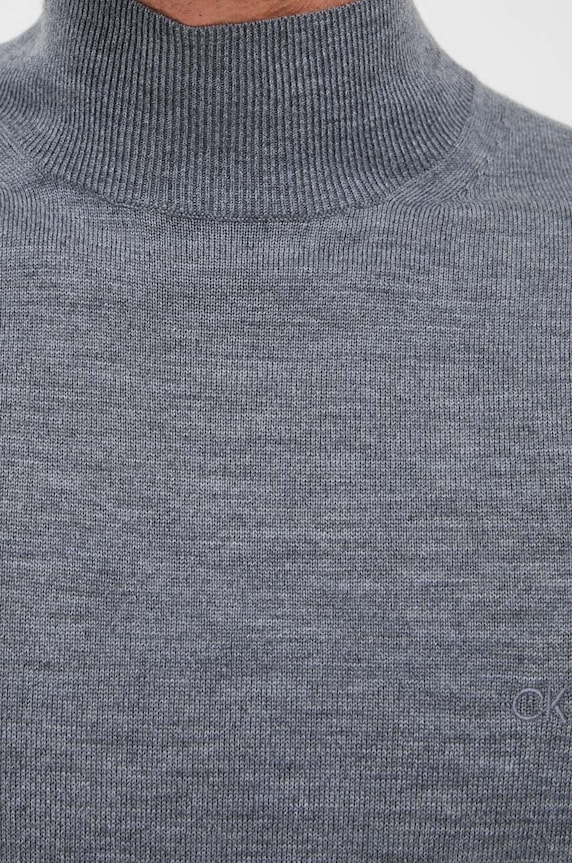 Calvin Klein sweter wełniany szary K10K110424