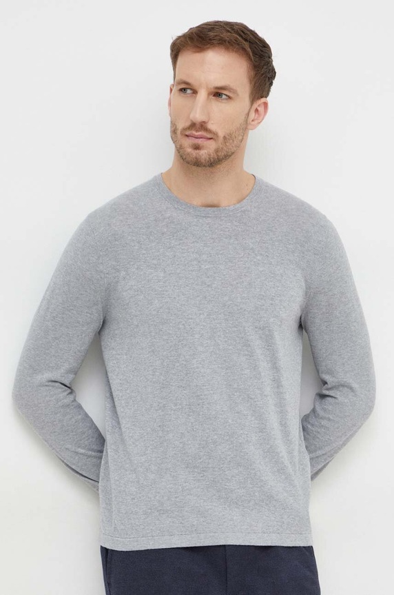 Michael Kors sweter bawełniany okrągły szary CS36080FE5