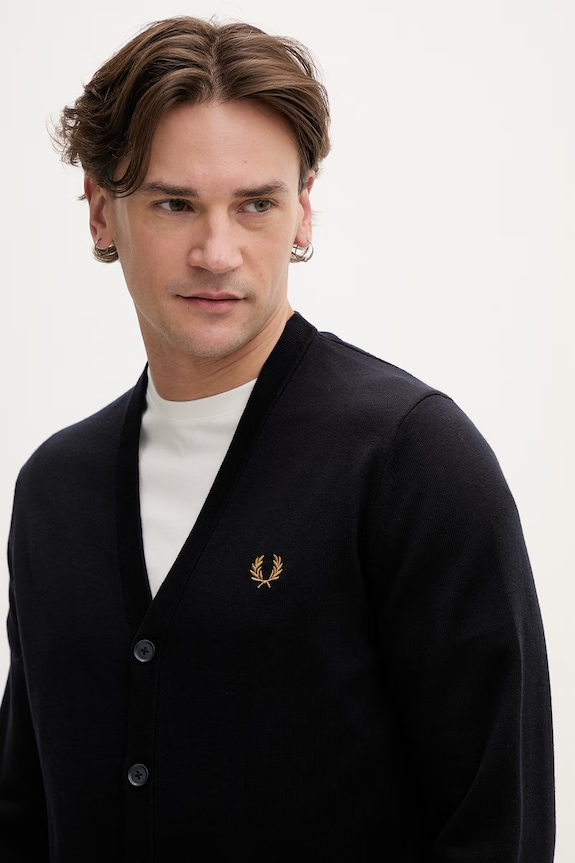Вълнена жилетка Fred Perry тъмносин K9551.795