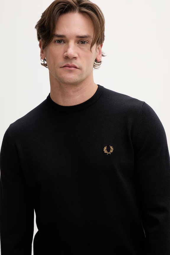 Fred Perry sweter wełniany granatowy K9601.795