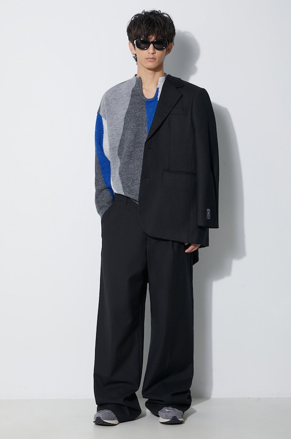 Ader Error sweter z domieszką wełny Batia Knit BMADFWKT0301 szary AW23