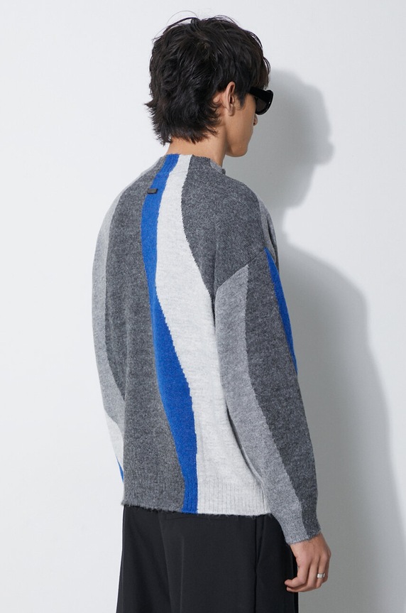 Odzież Ader Error sweter z domieszką wełny Batia Knit BMADFWKT0301 szary
