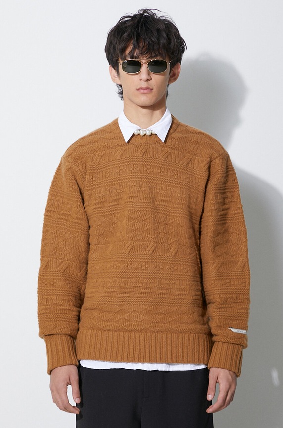 Вълнен пуловер Ader Error Seltic Knit BMADFWKT0305 кафяв