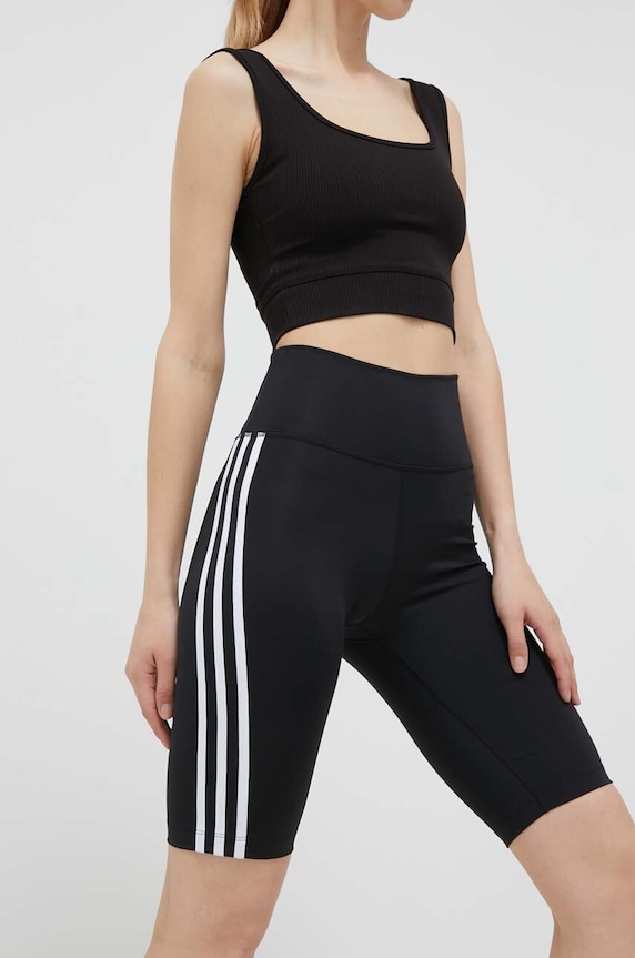 Kratke hlače adidas Originals Adicolor Classics High-Waisted Short Tights pletivo crna IB7414