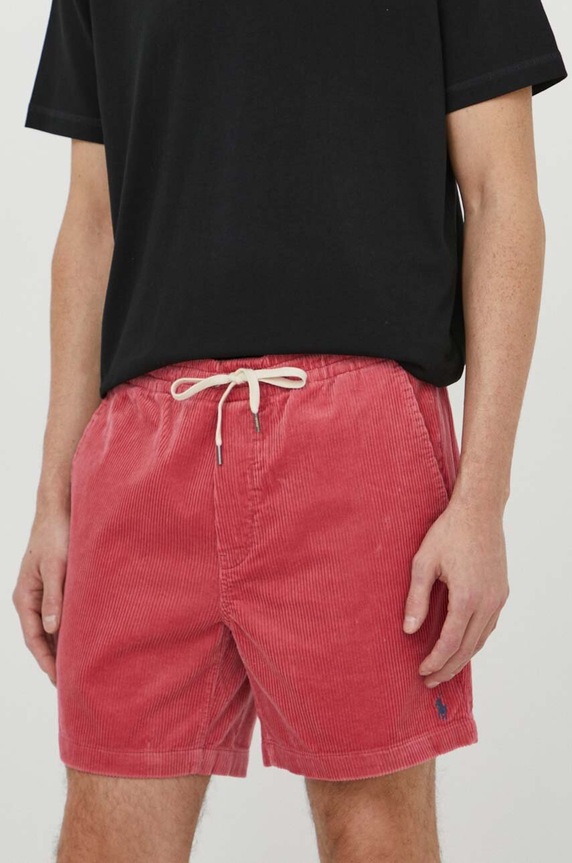 Polo Ralph Lauren szorty sztruksowe bawełna czerwony 710800214