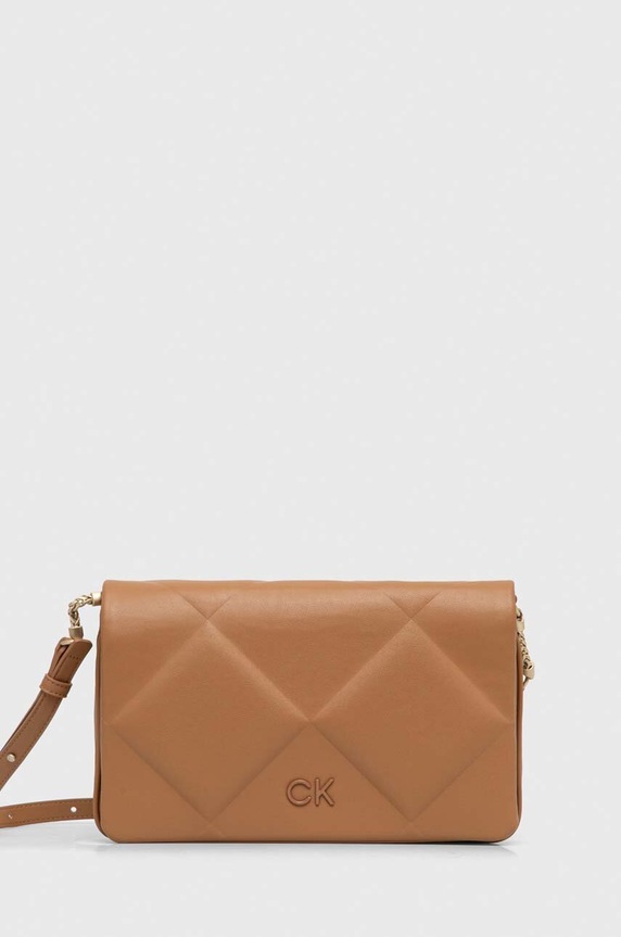 Calvin Klein torebka nie mieści A4 beżowy K60K611021