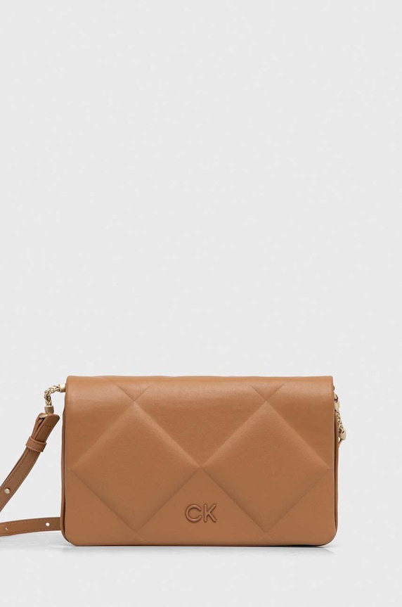 Calvin Klein torebka nie mieści A4 beżowy K60K611021