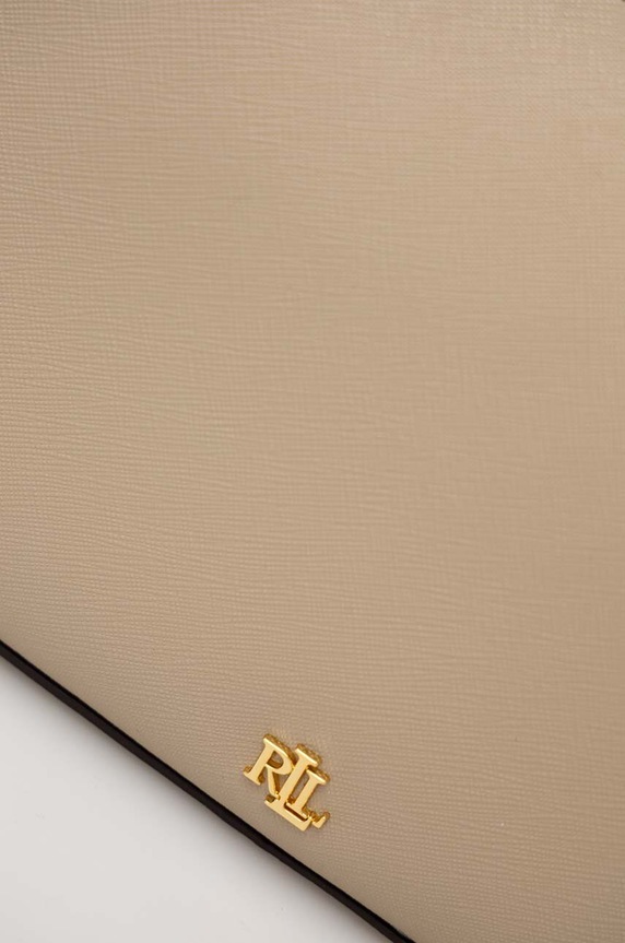 Lauren Ralph Lauren geantă de piele bej 431883768