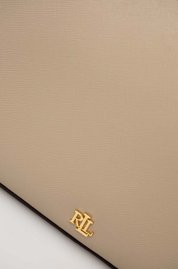 Lauren Ralph Lauren geantă de piele bej 431883768