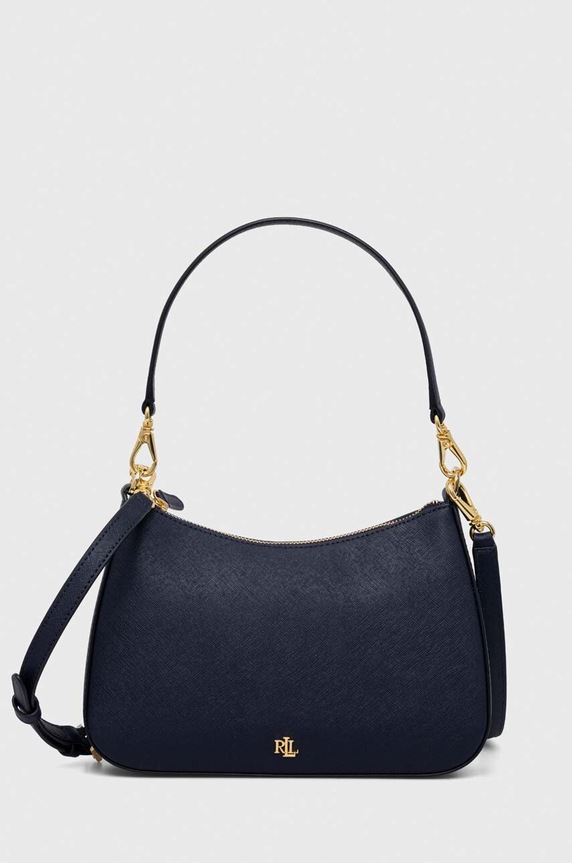 Lauren Ralph Lauren geantă de piele uni bleumarin 431883768