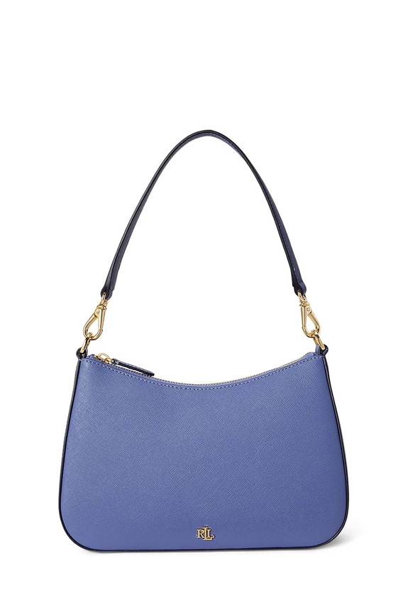 Kožená kabelka Lauren Ralph Lauren usňová koža modrá 431883768