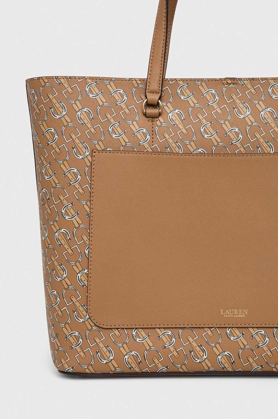 Kiegészítők Lauren Ralph Lauren bőr táska 431911655 bézs