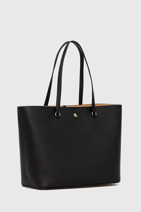 Kožená kabelka Lauren Ralph Lauren 431911655 čierna SS26