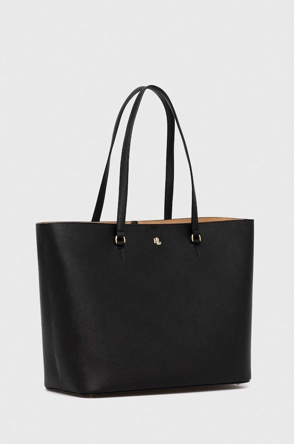 Kožená kabelka Lauren Ralph Lauren 431911655 čierna SS26