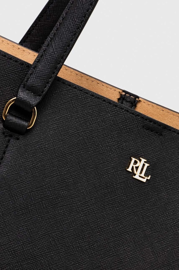 Doplnky Kožená kabelka Lauren Ralph Lauren 431911655 čierna