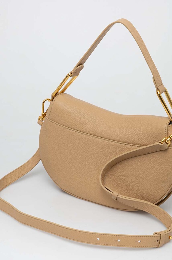Coccinelle geantă crossbody de damă din piele bej E1.PQR.18.03.01