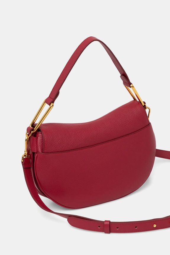 Akcesoria Coccinelle torebka crossbody damska skórzana E1.PQR.18.03.01 bordowy
