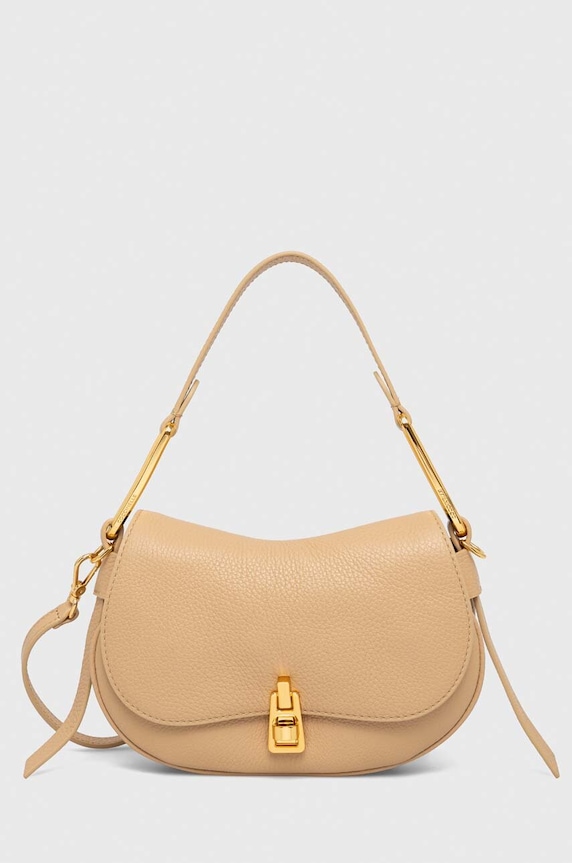 Coccinelle geantă crossbody de damă din piele uni bej E1.PQR.58.01.01