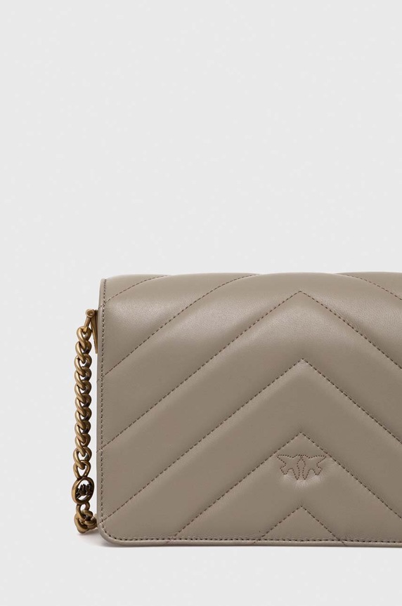 Akcesoria Pinko torebka skórzana 100063.A136 szary