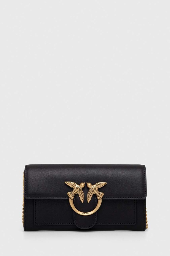 Pinko portfel damski skórzany skóra licowa czarny 100062.A0F1