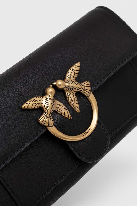 Akcesoria Pinko portfel damski skórzany 100062.A0F1 czarny