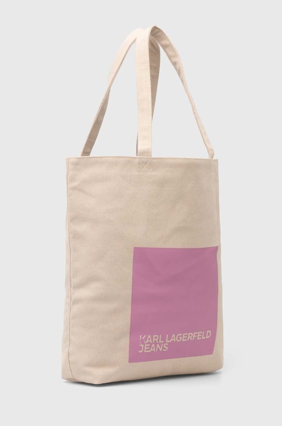 Bavlněná kabelka Karl Lagerfeld Jeans 235J3056 béžová AA00