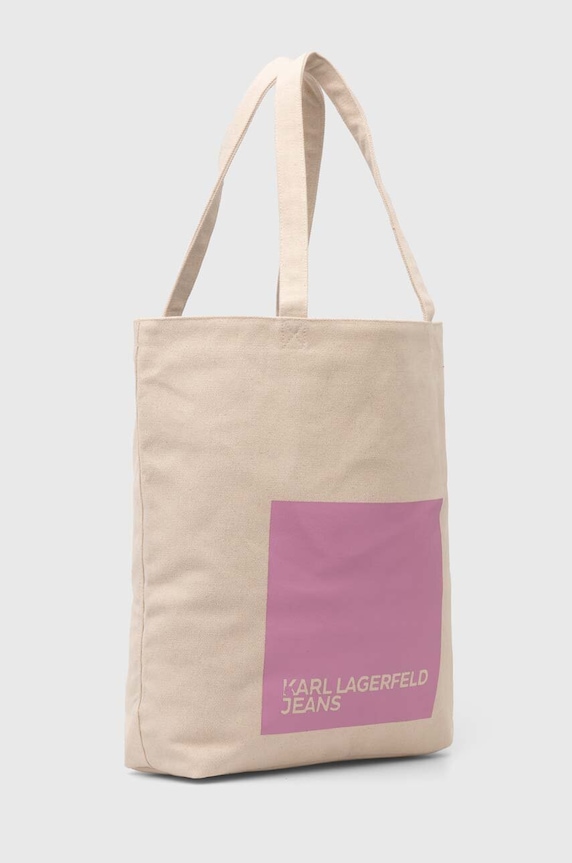 Bavlněná kabelka Karl Lagerfeld Jeans 235J3056 béžová AA00