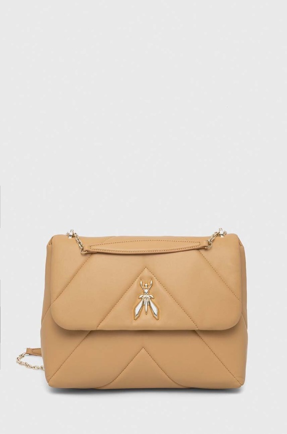 Patrizia Pepe torebka skórzana skóra licowa beżowy CBA302.L006