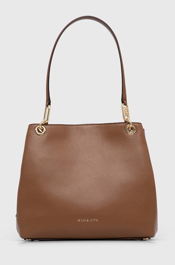 Шкіряна сумочка MICHAEL Michael Kors лицьова шкіра коричневий 30F3G8KT7L