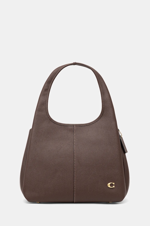 Coach torebka skórzana Lana Shoulder Bag skóra licowa brązowy CM544